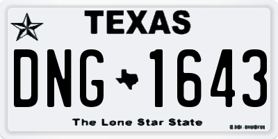 TX license plate DNG1643