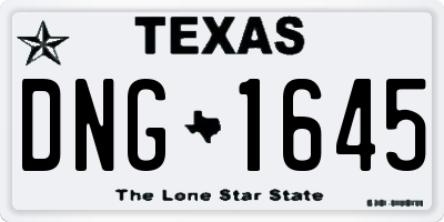 TX license plate DNG1645