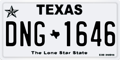 TX license plate DNG1646