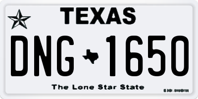 TX license plate DNG1650