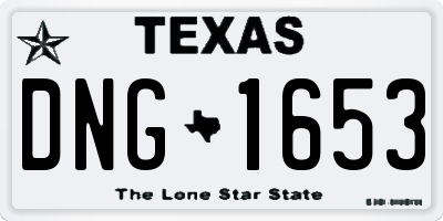 TX license plate DNG1653