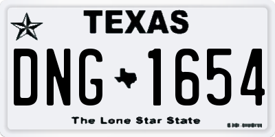 TX license plate DNG1654