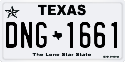 TX license plate DNG1661