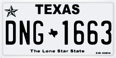 TX license plate DNG1663