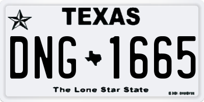 TX license plate DNG1665