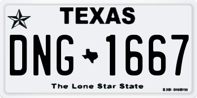 TX license plate DNG1667
