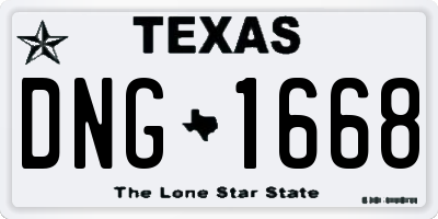 TX license plate DNG1668