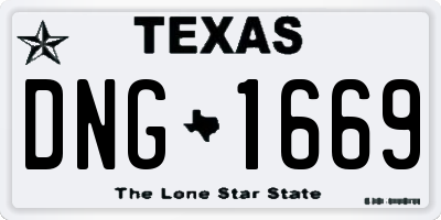 TX license plate DNG1669