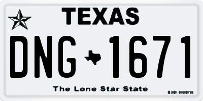 TX license plate DNG1671