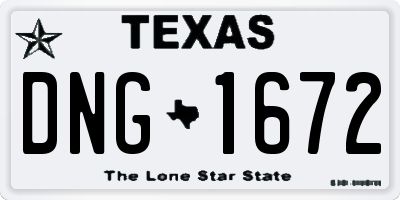 TX license plate DNG1672