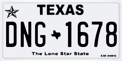 TX license plate DNG1678