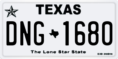 TX license plate DNG1680