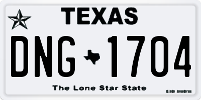 TX license plate DNG1704