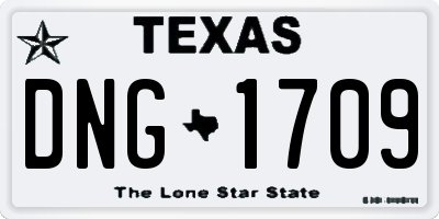 TX license plate DNG1709