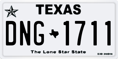 TX license plate DNG1711