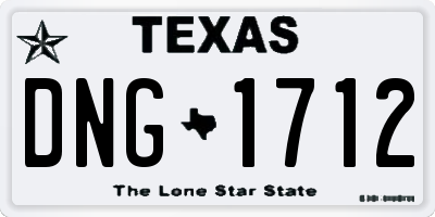 TX license plate DNG1712