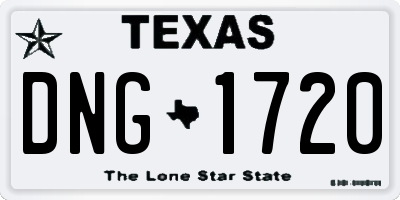 TX license plate DNG1720