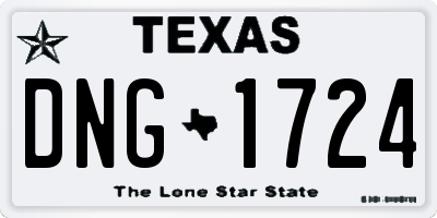 TX license plate DNG1724