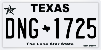 TX license plate DNG1725