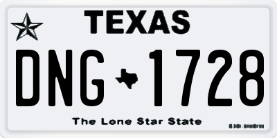 TX license plate DNG1728