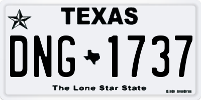 TX license plate DNG1737