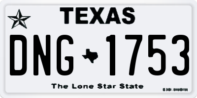 TX license plate DNG1753