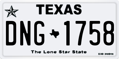 TX license plate DNG1758