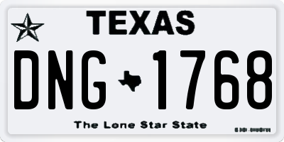 TX license plate DNG1768