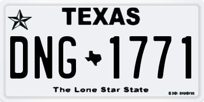 TX license plate DNG1771
