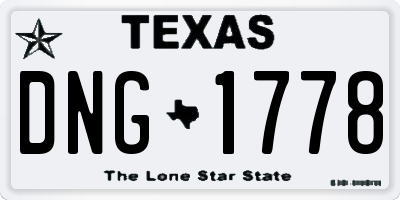 TX license plate DNG1778