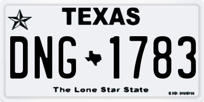 TX license plate DNG1783