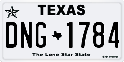 TX license plate DNG1784
