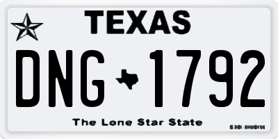 TX license plate DNG1792