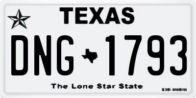 TX license plate DNG1793