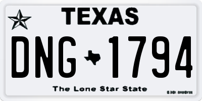 TX license plate DNG1794
