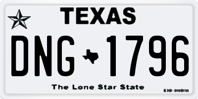 TX license plate DNG1796