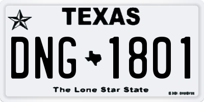 TX license plate DNG1801