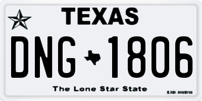 TX license plate DNG1806