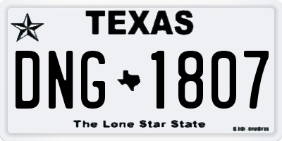 TX license plate DNG1807
