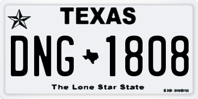 TX license plate DNG1808