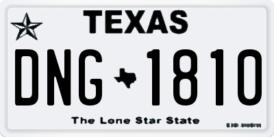 TX license plate DNG1810