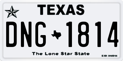 TX license plate DNG1814