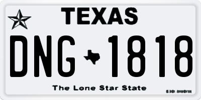 TX license plate DNG1818
