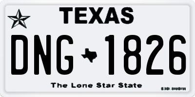 TX license plate DNG1826