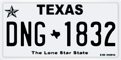 TX license plate DNG1832
