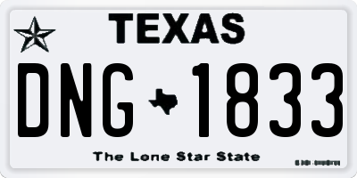 TX license plate DNG1833