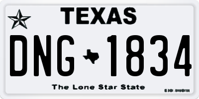TX license plate DNG1834