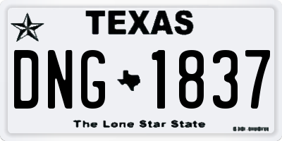 TX license plate DNG1837
