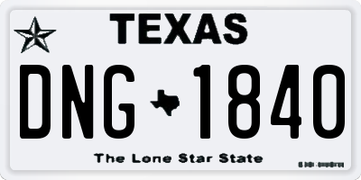 TX license plate DNG1840