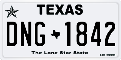 TX license plate DNG1842